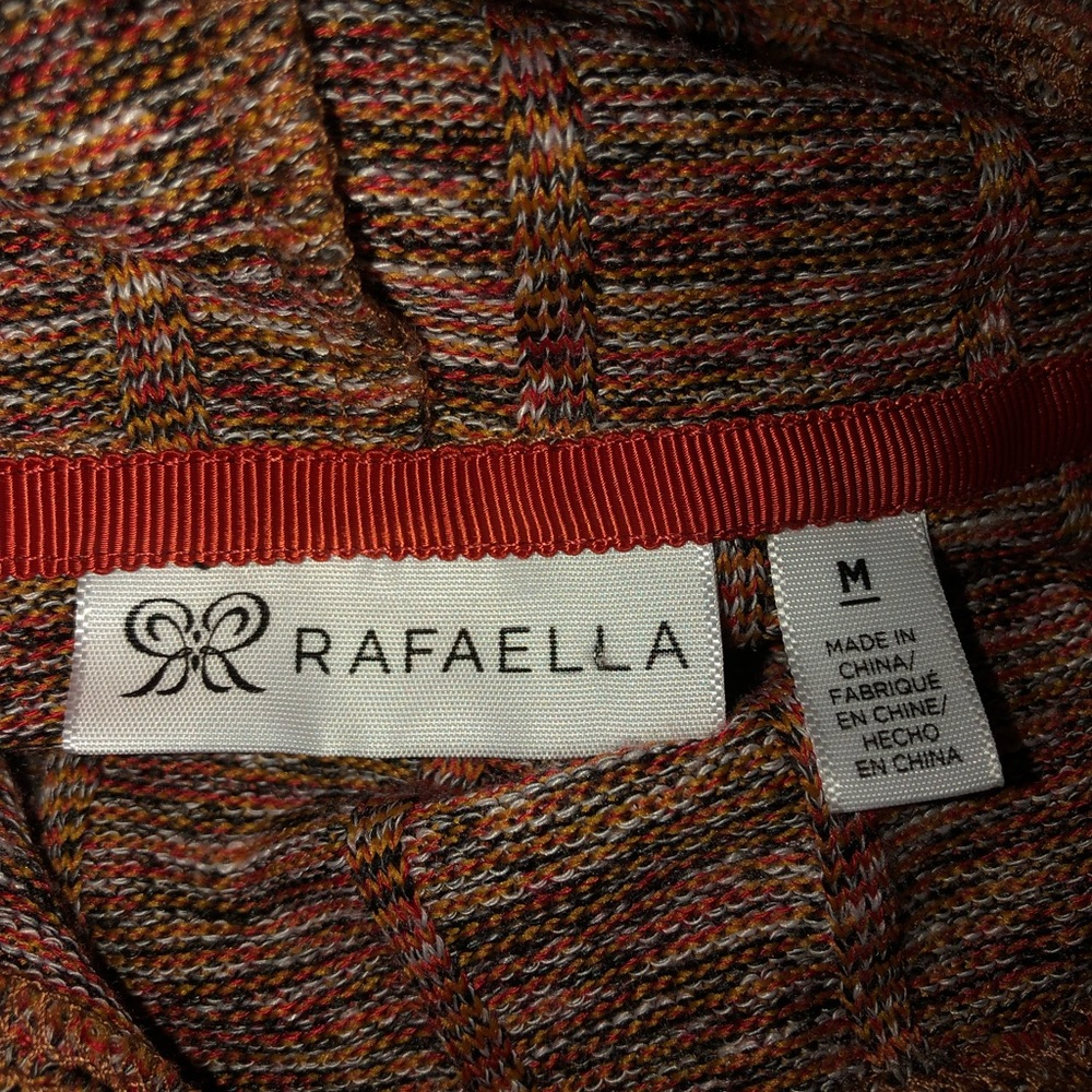 Pull String Cowl Neck Light Weight Sweater Orange… - image 2